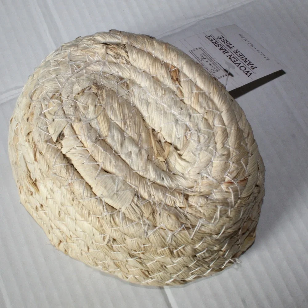Birch + Vine Woven Basket Small Oval Natural Straw Boho Decor 6.3x5in Mexico NWT